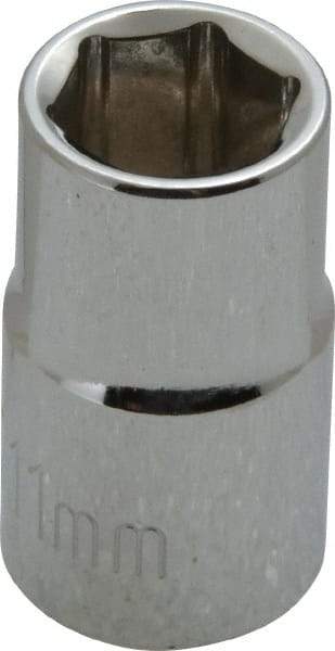 Paramount - 3/8" Drive, Standard Hand Socket - 6 Points, 1-3/16" OAL, Steel, Chrome Finish - Benchmark Tooling