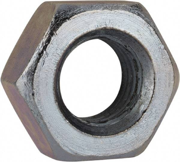 Value Collection - M10x1.25 Metric Fine Steel Right Hand Hex Nut - 17mm Across Flats, 8mm High, Zinc-Plated Finish - Benchmark Tooling