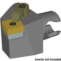 Kennametal - Left Hand Cut, Size KM25, SN.. 120408 & SN.. 432 Insert Compatiblity, External Modular Turning & Profiling Cutting Unit Head - 13mm Ctr to Cutting Edge, 30mm Head Length, Series Kenloc - Benchmark Tooling