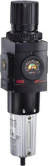 ARO/Ingersoll-Rand - 1" NPT Port Heavy Duty 1 Piece Filter/Regulator FRL Unit - Metal Bowl, 250 SCFM, 250 Max psi, 13.642" High x 4.091" Long, Manual Drain - Benchmark Tooling