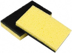 Ability One - 4-5/8" Long x 3" Wide x 3/4" Thick Sponge - Medium-Duty, Yellow/Green - Benchmark Tooling