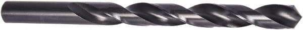 Precision Twist Drill - Letter Q 118° High Speed Steel Jobber Drill - Oxide Finish, Right Hand Cut, Spiral Flute, Straight Shank, 4-3/4" OAL, Standard Point - Benchmark Tooling