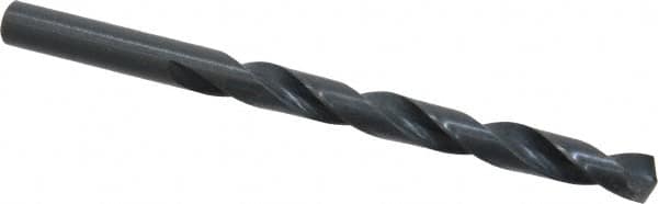 Precision Twist Drill - Letter Q 135° High Speed Steel Jobber Drill - Oxide Finish, Right Hand Cut, Spiral Flute, Straight Shank, 4-3/4" OAL, Split Point - Benchmark Tooling