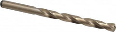 Precision Twist Drill - 0.302" 135° Cobalt Jobber Drill - Oxide/Gold Finish, Right Hand Cut, Spiral Flute, Straight Shank, 4-3/8" OAL, Split Point - Benchmark Tooling