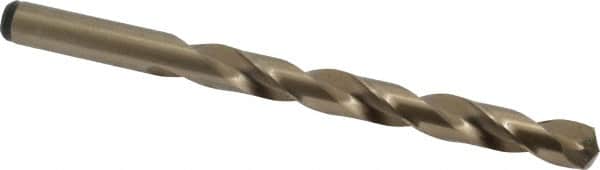 Precision Twist Drill - 0.386" 135° Cobalt Jobber Drill - Oxide/Gold Finish, Right Hand Cut, Spiral Flute, Straight Shank, 5-1/8" OAL, Split Point - Benchmark Tooling