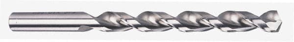 Chicago-Latrobe - 19/64" 135° High Speed Steel Jobber Drill - Bright Finish, Right Hand Cut, Parabolic Flute, Straight Shank, 4-3/8" OAL, Notched Point - Benchmark Tooling
