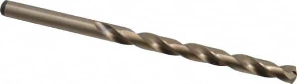Precision Twist Drill - #2 135° Cobalt Jobber Drill - Oxide/Gold Finish, Right Hand Cut, Spiral Flute, Straight Shank, 3-7/8" OAL, Split Point - Benchmark Tooling