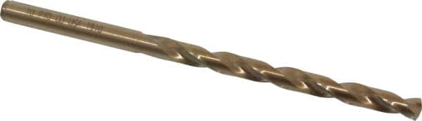 Precision Twist Drill - #10 135° Cobalt Jobber Drill - Oxide/Gold Finish, Right Hand Cut, Spiral Flute, Straight Shank, 3-5/8" OAL, Split Point - Benchmark Tooling