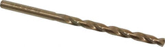 Precision Twist Drill - #10 135° Cobalt Jobber Drill - Oxide/Gold Finish, Right Hand Cut, Spiral Flute, Straight Shank, 3-5/8" OAL, Split Point - Benchmark Tooling