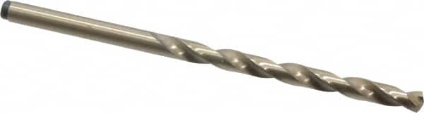 Precision Twist Drill - #18 135° Cobalt Jobber Drill - Oxide/Gold Finish, Right Hand Cut, Spiral Flute, Straight Shank, 3-1/4" OAL, Split Point - Benchmark Tooling