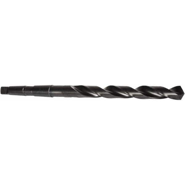 Taper Shank Drill Bit: 1.0625″ Dia, 3MT, 118 °, High Speed Steel Oxide Finish, 11.25″ OAL, Standard Point, Spiral Flute