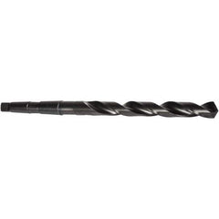 Taper Shank Drill Bit: 0.8281″ Dia, 3MT, 118 °, High Speed Steel Oxide Finish, 10.75″ OAL, Standard Point, Spiral Flute