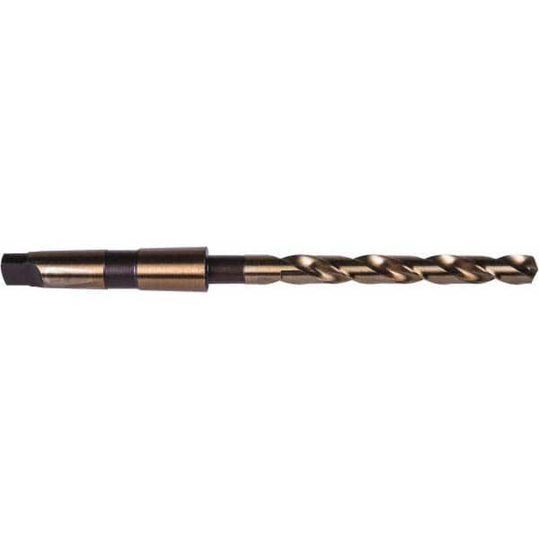 Precision Twist Drill - 1-11/64", 4MT, Cobalt, 135° Point Angle, Oxide and Gold Finish, Taper Shank Drill Bit - Benchmark Tooling