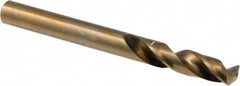 Precision Twist Drill - 0.252" 135° Spiral Flute Cobalt Screw Machine Drill Bit - Oxide/Gold Finish, Right Hand Cut, 31mm Flute Length, 70mm OAL, Split Point, Straight Shank - Benchmark Tooling