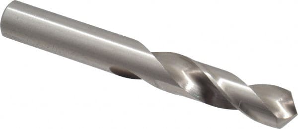 Precision Twist Drill - 31/64" 118° Spiral Flute High Speed Steel Screw Machine Drill Bit - Bright Finish, Right Hand Cut, 2-3/16" Flute Length, 3-11/16" OAL, Standard Point, Straight Shank - Benchmark Tooling