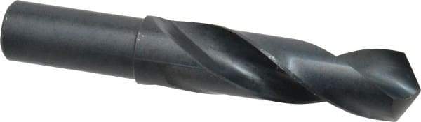 Precision Twist Drill - 1-1/8" 118° Spiral Flute High Speed Steel Screw Machine Drill Bit - Oxide Finish, Right Hand Cut, 4" Flute Length, 6-3/8" OAL, Standard Point, Straight Shank - Benchmark Tooling