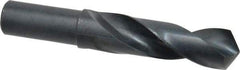 Precision Twist Drill - 1-1/8" 118° Spiral Flute High Speed Steel Screw Machine Drill Bit - Oxide Finish, Right Hand Cut, 4" Flute Length, 6-3/8" OAL, Standard Point, Straight Shank - Benchmark Tooling