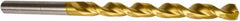 Precision Twist Drill - 25/64", 135° Point, Parabolic Flute, High Speed Steel Taper Length Drill Bit - TiN Finish, 4-3/8" Flute Length, 7" OAL, Series QC91G - Benchmark Tooling