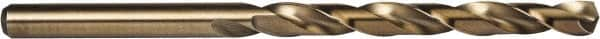 Precision Twist Drill - 23/32", 135° Point, Spiral Flute, Cobalt Taper Length Drill Bit - Oxide/Gold Finish, 5-5/8" Flute Length, 9-1/2" OAL, Series M51CO - Benchmark Tooling