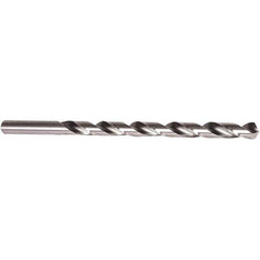 Extra Length Drill Bit: 0.1875″ Dia, 118 °, High Speed Steel Uncoated, 11″ Flute Length, 15″ OAL, Spiral Flute, Straight-Cylindrical Shank, Series 1511