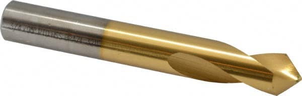 Precision Twist Drill - 3/4" Body Diam, 90°, 5" OAL, High Speed Steel Spotting Drill - Benchmark Tooling