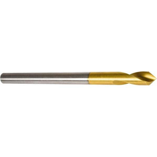 Precision Twist Drill - 3/8" Body Diam, 120°, 7" OAL, High Speed Steel Spotting Drill - Benchmark Tooling