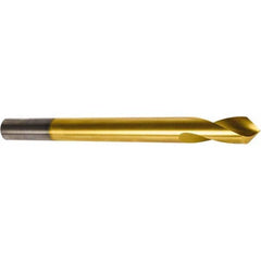 Precision Twist Drill - 1" Body Diam, 90°, 8" OAL, High Speed Steel Spotting Drill - Benchmark Tooling