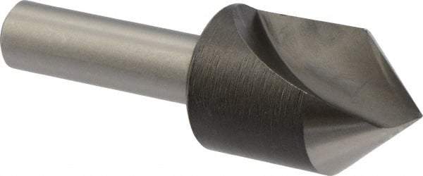 Precision Twist Drill - 3/4" Head Diam, 3/8" Shank Diam, 1 Flute 82° High Speed Steel Countersink - Bright Finish, 2-13/32" OAL, Single End, Straight Shank, Right Hand Cut - Benchmark Tooling