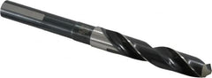 Precision Twist Drill - 37/64" Drill, 118° Point, High Speed Steel Silver Deming & Reduced Shank Drill Bit - Bright Finish, 6" OAL, Flats on Shank, 3" Flute Length, Right Hand Cut, Standard Point, Spiral Flute, Regular Spiral - Benchmark Tooling