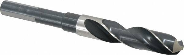 Precision Twist Drill - 11/16" Drill, 118° Point, High Speed Steel Silver Deming & Reduced Shank Drill Bit - Bright Finish, 6" OAL, Flats on Shank, 3" Flute Length, Right Hand Cut, Standard Point, Spiral Flute, Regular Spiral - Benchmark Tooling