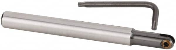 Kennametal - 1/2" Cut Diam, 1/2" Shank Diam, 5.12" OAL, Indexable Ball Nose End Mill - Benchmark Tooling