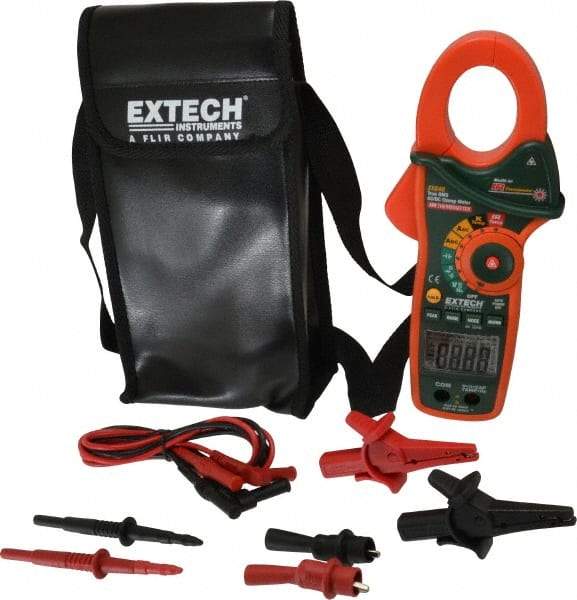 Extech - EX840, CAT IV, Digital True RMS Auto Ranging Clamp Meter with 1.7" Clamp On Jaws - 1000 VAC/VDC, 1000 AC/DC Amps, Measures Voltage, Capacitance, Continuity, Frequency, Resistance, Temperature - Benchmark Tooling