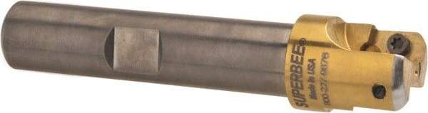 Superbee - 0.14 to 0.19 Inch Cutting Radius, 1 Inch Cutter Diameter, 2 Style EM15 Inserts, 3/4 Inch Shank Diameter, Indexable Convex Radius Cutter - 4.5 Inch Overall Length - Benchmark Tooling