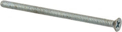 Value Collection - #6-32 UNC, 2-1/2" OAL Phillips Drive Machine Screw - Flat Head, Grade 2 Steel, Zinc-Plated Finish, Without Washer - Benchmark Tooling