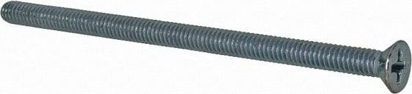 Value Collection - #8-32 UNC, 3" OAL Phillips Drive Machine Screw - Flat Head, Grade 2 Steel, Zinc-Plated Finish, Without Washer - Benchmark Tooling