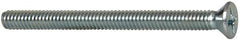 Value Collection - #8-32 UNC, 2" OAL Phillips Drive Machine Screw - Flat Head, Grade 2 Steel, Zinc-Plated Finish, Without Washer - Benchmark Tooling