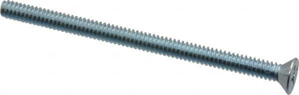 Value Collection - #10-24 UNC, 3" OAL Phillips Drive Machine Screw - Flat Head, Grade 2 Steel, Zinc-Plated Finish, Without Washer - Benchmark Tooling
