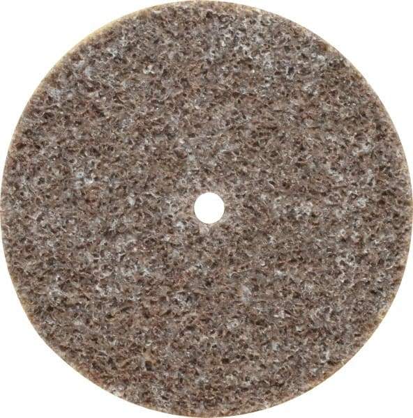 3M - 1-1/2" Diam, 1/8" Face Width, 1/8" Center Hole, Medium Grade, Aluminum Oxide Deburring Wheel - Unitized, Hard Density 7 Grade, 30,100 RPM - Benchmark Tooling