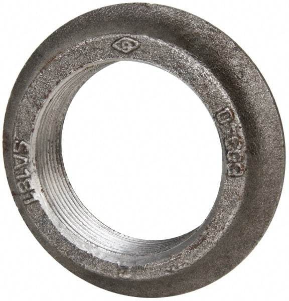 Made in USA - 2" Pipe, 3-1/2" Diam x 3/32" Thick, Tank Flange with Pilot - For Threaded Pipe, 2-5/8" Pilot Hole, 27/32" Overall Height, 2-7/8" Top Diam, Carbon Steel - Benchmark Tooling