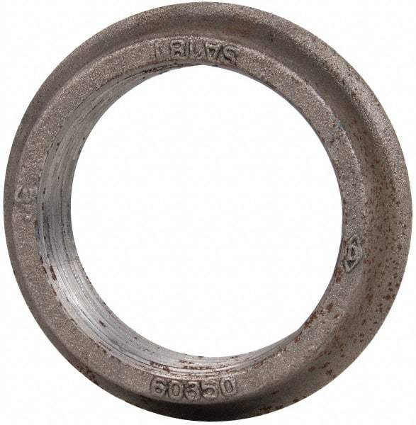 Made in USA - 3" Pipe, 4-5/8" Diam x 1/8" Thick, Tank Flange with Pilot - For Threaded Pipe, 3-21/32" Pilot Hole, 1" Overall Height, 3-15/16" Top Diam, Carbon Steel - Benchmark Tooling