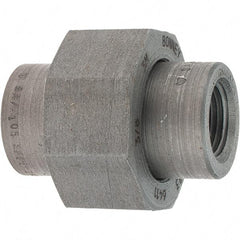 Made in USA - Size 3/8", Class 3,000, Forged Carbon Steel Black Pipe Union - 3,000 psi, Threaded End Connection - Benchmark Tooling