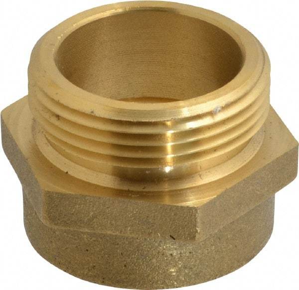 EVER-TITE Coupling Products - 1-1/2 FNPS x 1-1/2 MNST Hydrant Hex Nipple - Brass - Benchmark Tooling