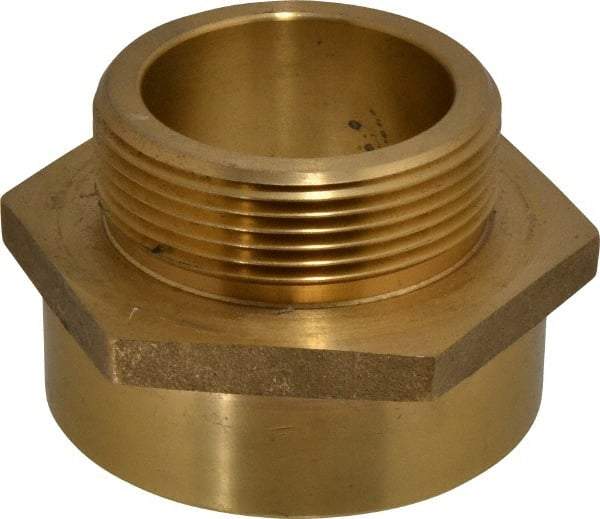 EVER-TITE Coupling Products - 3 FNPT x 2-1/2 MNST Hydrant Hex Nipple - Brass - Benchmark Tooling