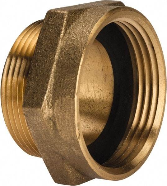 EVER-TITE Coupling Products - 1-1/2 FNST x 1-1/2 MNPT Hydrant Hex Nipple - Brass - Benchmark Tooling