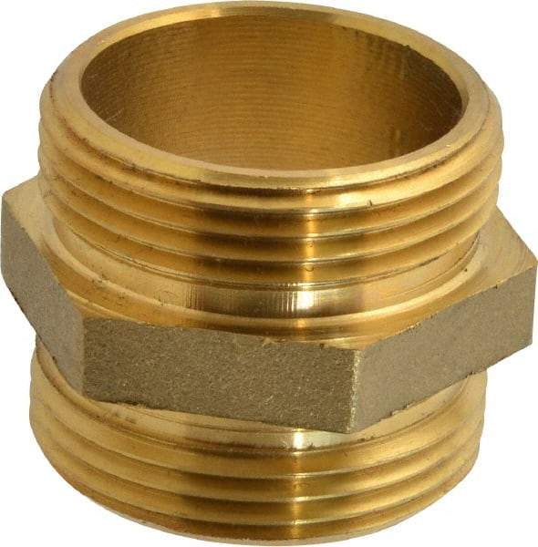 EVER-TITE Coupling Products - 1-1/2 MNST x 1-1/2 MNST Hydrant Hex Nipple - Brass - Benchmark Tooling