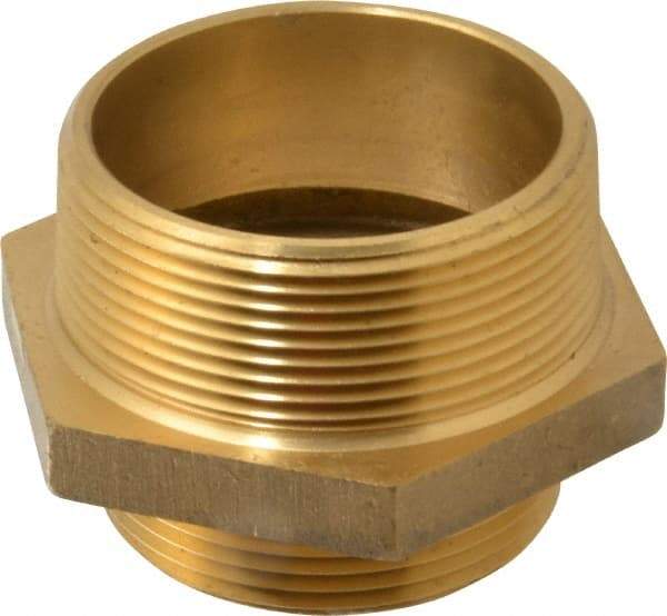 EVER-TITE Coupling Products - 3 MNPT x 2-1/2 MNST Hydrant Hex Nipple - Brass - Benchmark Tooling