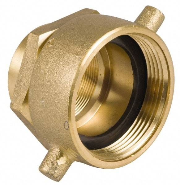 EVER-TITE Coupling Products - 2-1/2 FNST x 1-1/2 FNPT Hydrant Swivel Adapter - Brass - Benchmark Tooling