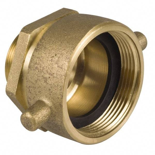 EVER-TITE Coupling Products - 2-1/2 FNST x 2-1/2 MNPT Hydrant Swivel Adapter - Brass - Benchmark Tooling