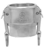 EVER-TITE Coupling Products - 4" Stainless Steel Cam & Groove Suction & Discharge Hose Female Coupler Female NPT Thread - Part D, 4" Thread, 100 Max psi - Benchmark Tooling