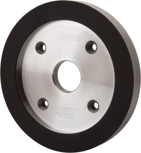 Norton - 6" Diam, 1-1/4" Hole Size, 3/4" Overall Thickness, 220 Grit, Type 6 Tool & Cutter Grinding Wheel - Very Fine Grade, Diamond, R Hardness, Resinoid Bond - Benchmark Tooling